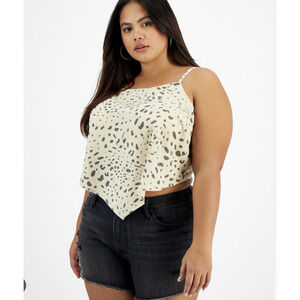 GRAYSON THREADS BLACK Trendy Plus Size Printed Bandana Top with open bac…